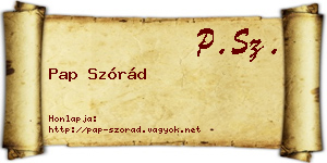 Pap Szórád névjegykártya
